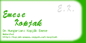 emese kopjak business card